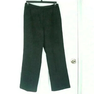 Evan Picone womens pants 10P petite pinstripe lined mid-rise career black label